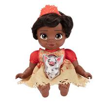 Disney Princess Moana Baby Doll Deluxe com Tiara, Carrier, Plush Friend, Chupeta, Bib & Baby Bottle Amazon Exclusive