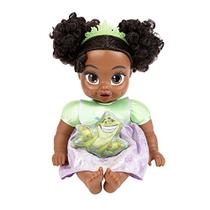 Disney Princess Tiana Baby Doll Deluxe com Tiara, Carrier, Plush Friend, Chupeta, Bib & Baby Bottle Amazon Exclusive