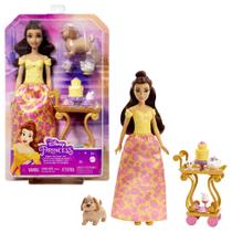 Disney Princess Toys, Belle Doll com roupas brilhantes, chá