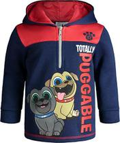 Disney Puppy Dog Pals Toddler Boys Fleece Hoodie Pullover Moletom Zipper Navy 2T