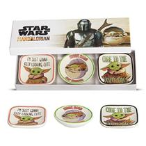 Disney Star Wars Grogu Trinket Dish Set - Bandeja de Joias de Anel - Mini Bandejas de Bugiganga de Cerâmica, Conjunto de presentes de 3 peças de trinket