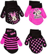Disney Toddler e Little Girls Minnie Mouse e Vampirina Gloves or Mittens (4 Pack), Size Age 2-4, Minnie Mittens Pink/Black