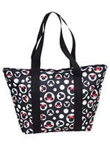 Disney Tote Mickey & Minnie Mouse Ícone Polka Dot Print Travel Bag Preto