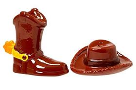 Disney Toy Story Woody Salt & Pepper Shaker Set - Ceramic Western Cowboy Hat and Boot Figure - Oficial Pixar Kitchen and Party Decor - Great Gift for Toy Story Fans