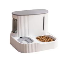Dispensador automático de água para alimentos para gatos Junbec-Pet 2 em 1 cinza