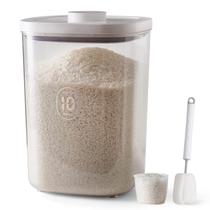 Dispensador de arroz LivLab AY-10KG-WHITE 10L/22-25kg com copo e escova
