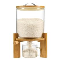 Dispensador de arroz Vuinop Recipiente de armazenamento de arroz de vidro 5L