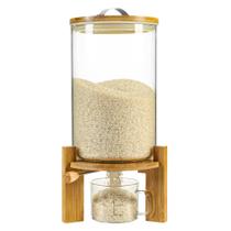 Dispensador de arroz Vuinop Rice Storage de vidro 8L com tampa hermética