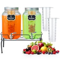 Dispensador de bebidas de vidro FUNGLIJIE 7,6 L com suporte e infusor