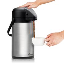 Dispensador de café Airpot Vondior 1.9L em aço inoxidável isolado Dispensador de café Airpot Vondior 1.9L em aço inoxidável isolado