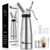Dispensador de chantilly ECO-WILL Professional 500mL de alumínio Dispensador de chantilly ECO-WILL Professional 500mL de alumínio