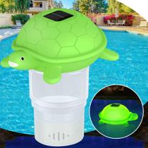 Dispensador de Cloro Solar para Piscina - Formato de Tartaruga - 4 x 3”