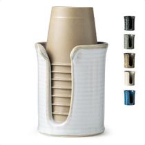 Dispensador de copos de banheiro YHOJOY para copos Dixie de 90 ml em cerâmica Dispensador de copos de banheiro YHOJOY para copos Dixie de 90 ml em cerâmica