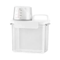 Dispensador De Detergente Para Roupa Transparente E Hermético Com Tampa, Caixa De Armazenamento Para