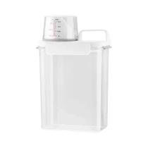 Dispensador De Detergente Para Roupa Transparente E Hermético Com Tampa, Caixa De Armazenamento Para