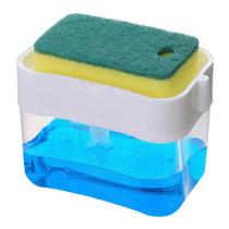 Dispensador De Detergente Portátil Para Lavar Louça Com Prensa Para Pano De Limpeza