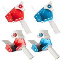 Dispensador de fita WILLBOND, 3" de largura, pacote com 4 unidades, pesado, vermelho e azul