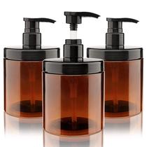 Dispensador de garrafas com bomba Hethyo, 3 unidades de plástico recarregável de 600 ml