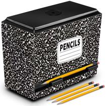 Dispensador de lápis Briwooody Composition Notebook preto branco Dispensador de lápis Briwooody Composition Notebook preto branco