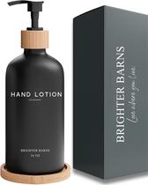 Dispensador de loção Brighter Barns Black Glass com bomba 500mL