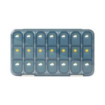 Dispensador De Medicamentos Semanal Portátil 21 28 Grades Organizador De Tablet 7 Dias Caixa De