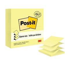 Dispensador de notas pop-up Post-it 7,6 x 7,6 cm, amarelo canário, 24 almofadas
