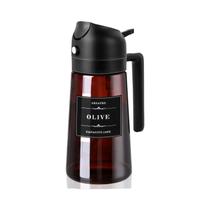 Dispensador De Óleo De Vidro 2 Em 1 À Prova De Vazamentos De 16oz Para Cozinha, Air Fryer,