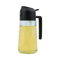 Dispensador De Óleo De Vidro 2 Em 1 À Prova De Vazamentos De 16oz Para Cozinhar, Fritadeira,