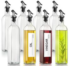 Dispensador de óleo GMISUN Kitchen, pacote com 8 unidades de vidro de 500 ml com despejador de plástico