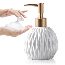 Dispensador de sabão BECHOICEN Ceramics Gold 400mL para banheiro Dispensador de sabão BECHOICEN Ceramics Gold 400mL para banheiro