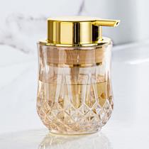 Dispensador de sabão Enra Glass Gold 300ml para banheiro e cozinha