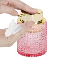 Dispensador de sabão espumante Fvstar Glass 300 ml recarregável rosa Dispensador de sabão espumante Fvstar Glass 300 ml recarregável rosa