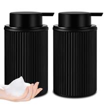 Dispensador de sabão espumante Kasunting Matte Black, pacote com 2 unidades de vidro Dispensador de sabão espumante Kasunting Matte Black, pacote com 2 unidades de vidro