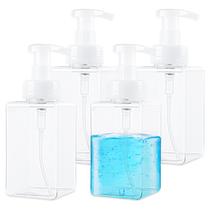 Dispensador de sabão espumante TMLECE 450 ml de plástico transparente, pacote com 4 Dispensador de sabão espumante TMLECE 450 ml de plástico transparente, pacote com 4