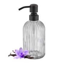 Dispensador de sabão LEETCP Clear Glass 500mL com bomba de bronze