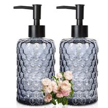 Dispensador de sabão Uable Clear Charcoal Blue Glass 475mL