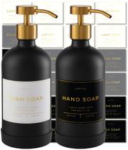 Dispensador de sabão Verute 473ml de vidro com bomba de aço inoxidável