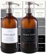 Dispensador de sabão Verute Glass 473mL com bomba de aço inoxidável