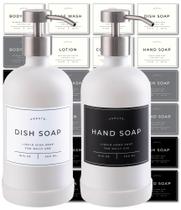 Dispensador de sabão Verute Glass 473mL com bomba de aço inoxidável