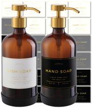 Dispensador de sabão Verute Glass 473mL com bomba de aço inoxidável