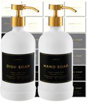 Dispensador de sabão Verute Glass 473mL com bomba de aço inoxidável