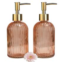 Dispensador de sabão YYTSGG Glass com bomba de plástico dourado 400 mL, 2 unidades
