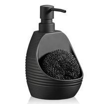 Dispensador de sabão zuxzmj Kitchen com suporte de esponja preto