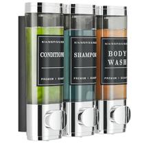 Dispensador de sabonete de banho Cabo Deseado montado na parede 3 x 300mL Dispensador de sabonete de banho Cabo Deseado montado na parede 3 x 300mL