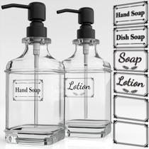 Dispensador de sabonete GLADPURE Antique Design, vidro de 530 ml, pacote com 2 Dispensador de sabonete GLADPURE Antique Design, vidro de 530 ml, pacote com 2