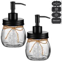 Dispensador de sabonete líquido Amolliar Mason Jar 300mL em aço inoxidável Dispensador de sabonete líquido Amolliar Mason Jar 300mL em aço inoxidável
