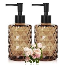 Dispensador de sabonete Uable Dark Brown Glass 330 ml Diamond Design