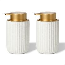 Dispensador de sabonete YURI AERY Speckled Matte White Ceramic 360mL Dispensador de sabonete YURI AERY Speckled Matte White Ceramic 360mL