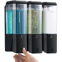 Dispensador de shampoo e condicionador Glumzrk 3 câmaras 500mL Dispensador de shampoo e condicionador Glumzrk 3 câmaras 500mL
