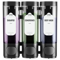 Dispensador de shampoo e condicionador Houotdy Suntys 300mL x3 Dispensador de shampoo e condicionador Houotdy Suntys 300mL x3